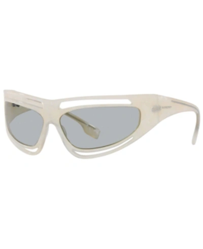 Shop Burberry Sunglasses, Be4342 65 In Ivory Madreperla/light Grey