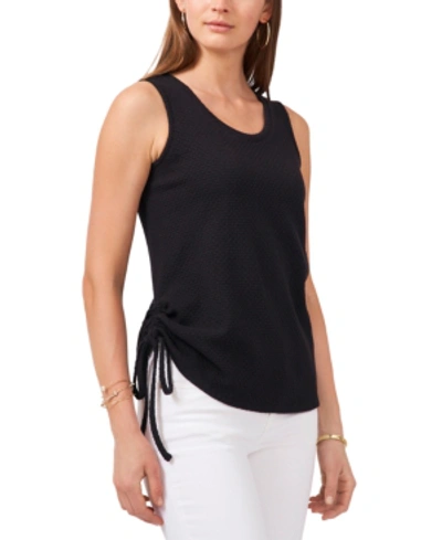 Shop Vince Camuto Side-ruched Knit Tank Top In Rich Black