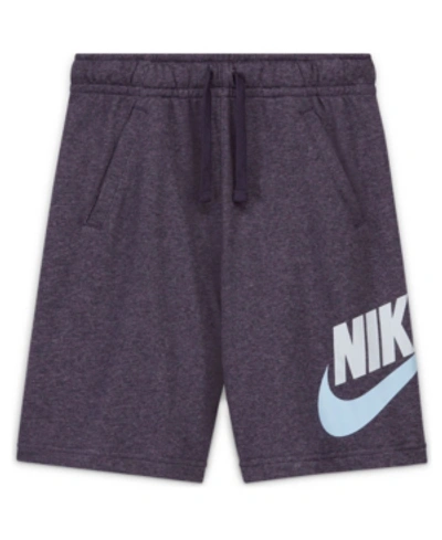 Shop Nike Big Boys Club Fleece Sportswear Shorts In Dark Raisin/htr