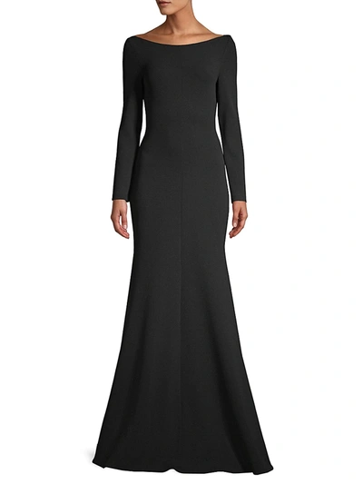 Shop Solace London Women's Perrine Boatneck Mermaid Gown In Black