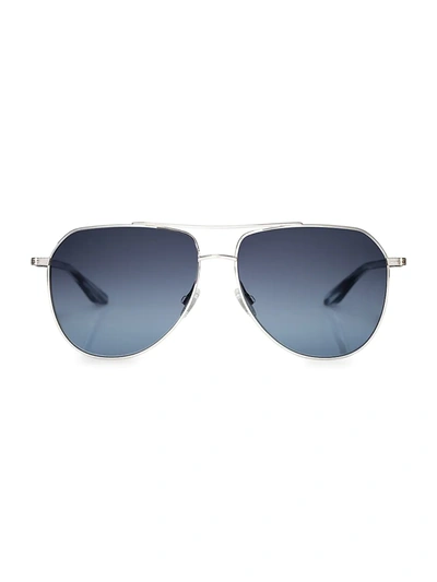 Shop Barton Perreira Voltaire 58mm Aviator Sunglasses In Silver Crystal