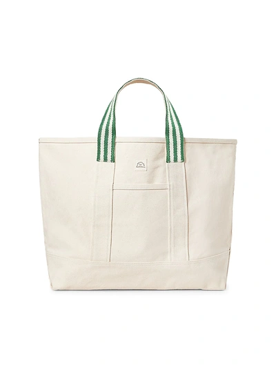 Shop Loeffler Randall Oversized Bodie Open Tote Canvas Tote In Green White