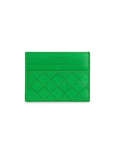 Shop Bottega Veneta Women's Intrecciato Card Case In Green