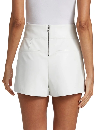 Shop Alice And Olivia Women's Donald Vegan Leather Shorts In Off White