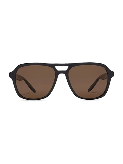 Shop Barton Perreira Men's Modernist 56mm Polarized Sunglasses In Black Brown