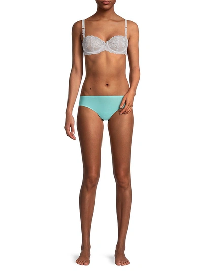 Shop Chantelle Soft Stretch Seamless Low Rise Bikini Briefs In Turquoise