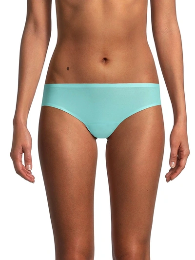 Shop Chantelle Soft Stretch Seamless Low Rise Bikini Briefs In Turquoise