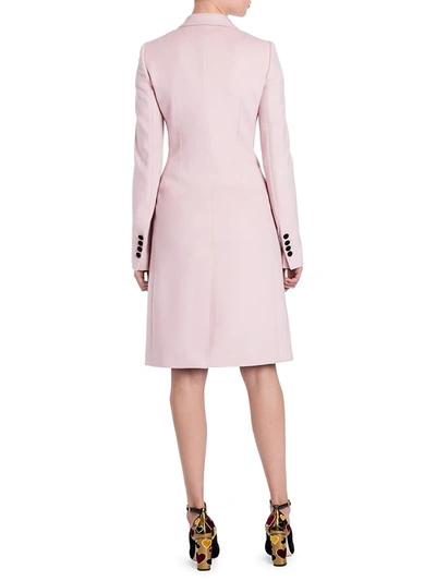 Shop Dolce & Gabbana Women's Wool Coat In Blush Pink