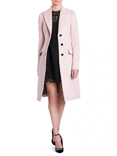 Shop Dolce & Gabbana Women's Wool Coat In Blush Pink