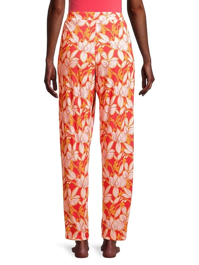 Shop Hanro Sleep And Lounge Woven Long Pants In Sunny Flower Print