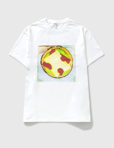 Shop Loewe Pizza Print T-shirt In White