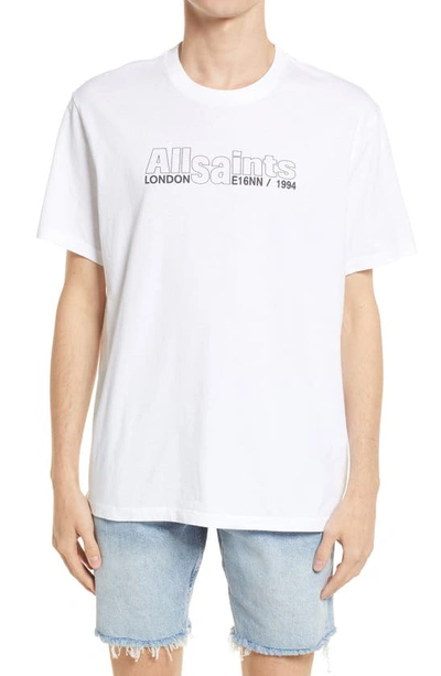 Shop Allsaints Hollowpoint Graphic Tee In Optic White