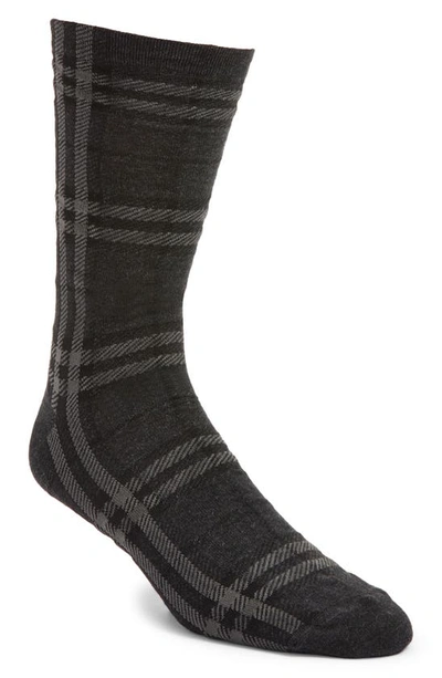 Shop Burberry Check Socks In Dark Charcoal