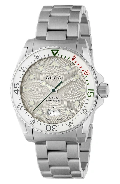 Shop Gucci Dive Bracelet Watch, 40mm In White
