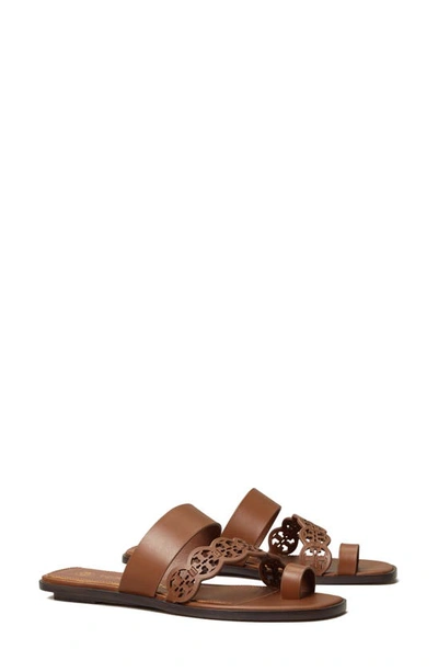 Tory Burch Tiny Miller Toe-ring Slide, Leather In Burnt Cuoio | ModeSens