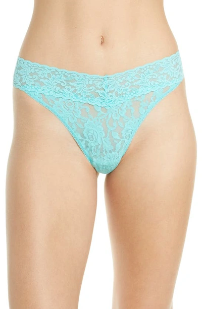 Shop Hanky Panky Original Rise Thong In Bright Aqua Blue