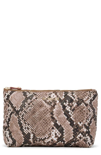 Shop Mz Wallace Zoey Cosmetics Case In Brown Snake