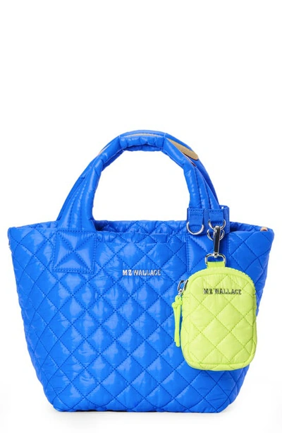 Mz Wallace Mini Metro Quilted Nylon Tote, Zip Pouch & Cuff Bundle In Bright  Blue/ Neon Yellow