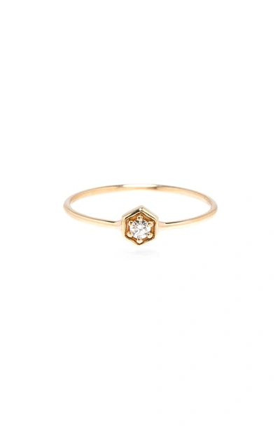 Shop Zoë Chicco Paris Diamond Ring In 14k Yellow Gold
