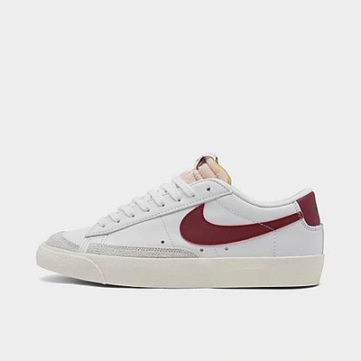 Shop Nike Women's Blazer Low '77 Casual Shoes In White/team Red/white/sail/black