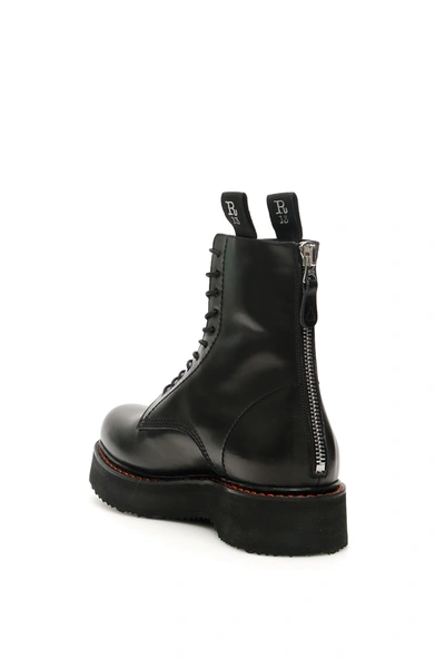 R13 Platform Leather Ankle Boots In Black,orange