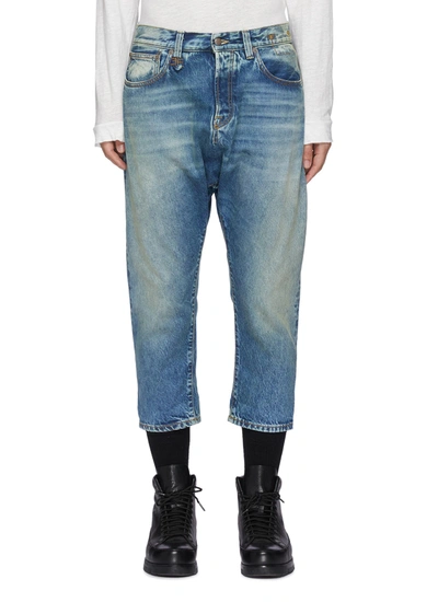 Shop R13 Light Wash Cropped Jeans In Blue