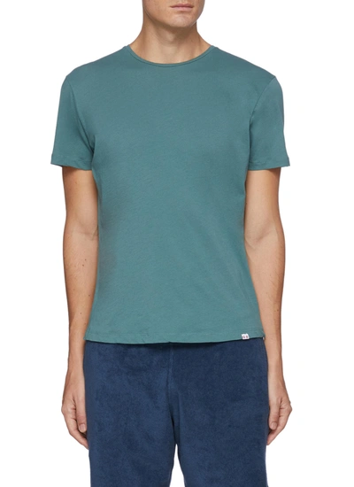 Shop Orlebar Brown Cotton Crewneck T-shirt In Green