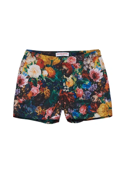Shop Orlebar Brown 'setter' Floral Print Swim Shorts In Multi-colour