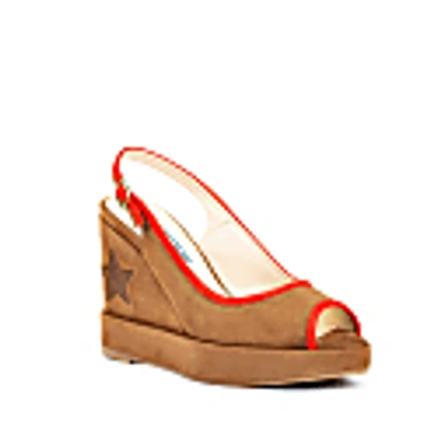 Rosamund Muir London Women's Red / Brown Davinia Brown & Red Star Wedges In Wedges