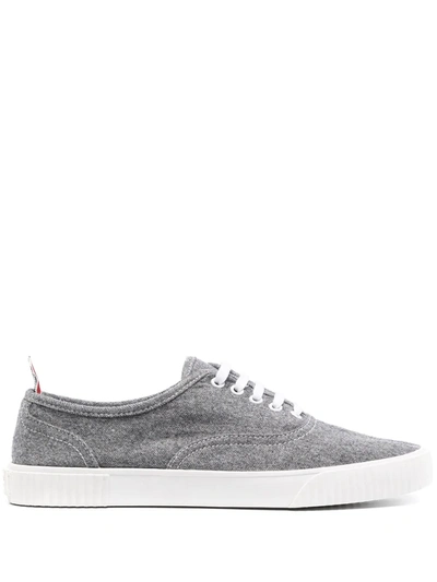 Shop Thom Browne Low-top Flat Sneakers In Grey
