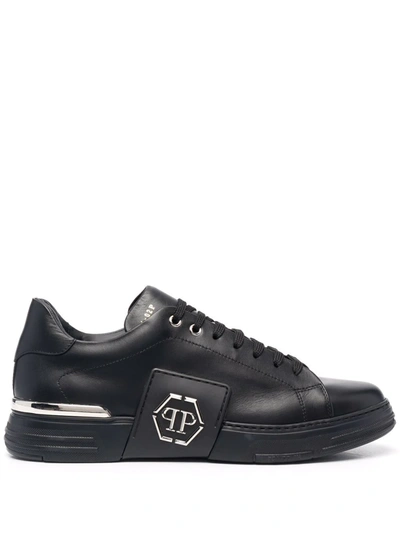 Shop Philipp Plein Phantom Platinum Low-top Sneakers In Black