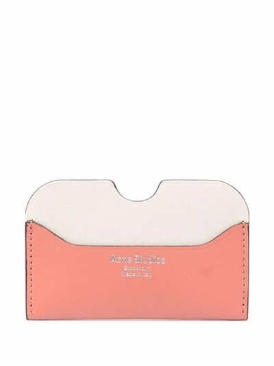 Shop Acne Studios Embossed-logo Leather Cardholder In Pink