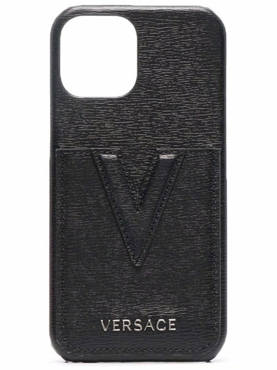 Versace Logo-plaque Iphone 11 Case In Black | ModeSens