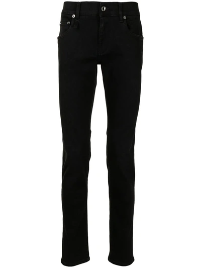 Shop Dolce & Gabbana Mid-rise Skinny Jeans In Black