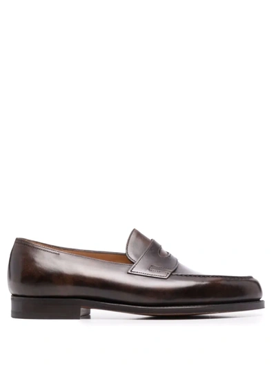 Shop John Lobb Slip-on Loafers In Brown