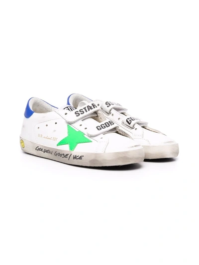Shop Golden Goose Old School Leather Trainers In White