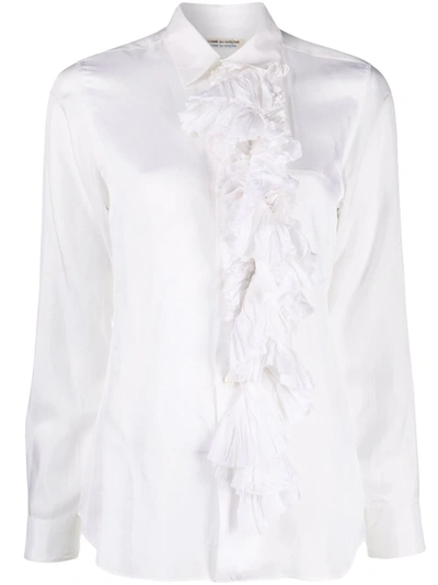 Pre-owned Comme Des Garçons 1990s Ruffle Appliqué Shirt In White
