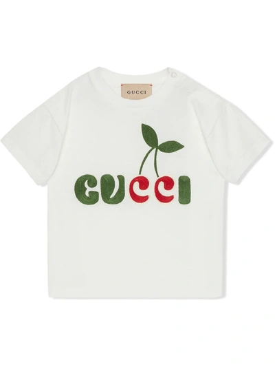 Shop Gucci Cherry-print T-shirt In White
