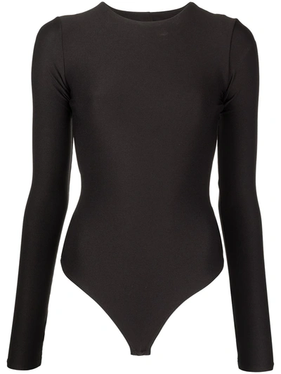 Shop Alix Nyc Mason Open-back Jersey Bodysuit In Black