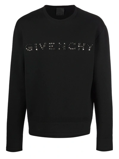 Shop Givenchy Studded-logo Wool Jumper In Black