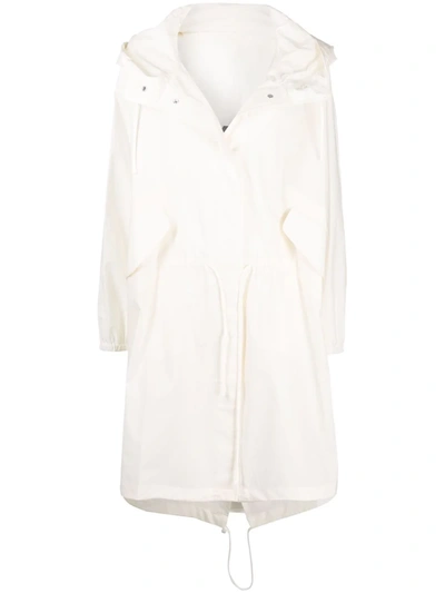 Shop Jil Sander Logo-print Hooded Raincoat In White