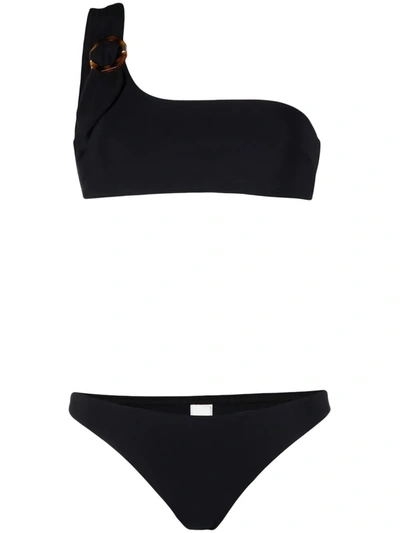 Shop Zimmermann Buckle-detail Bikini In Black