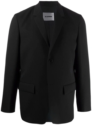 Shop Jil Sander Single-breasted Wool Jacket In Black
