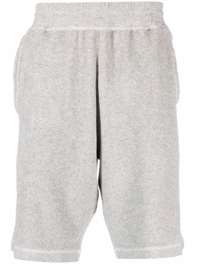 Helmut Lang Straight-leg Cotton Track Shorts In Grey