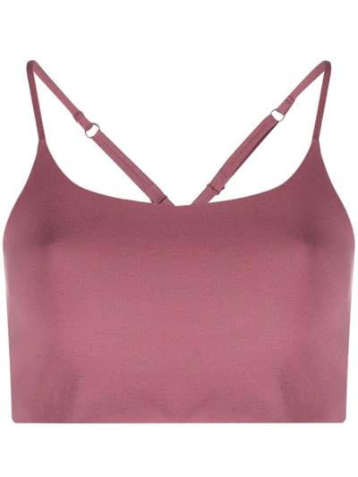 Shop Girlfriend Collective Juliet Crossover-straps Sports Bra In Pink