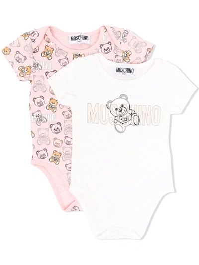 Shop Moschino Teddy Bear-motif Two-pack Body In Pink