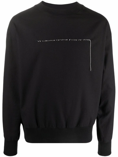 Alchemy Contrast-stitching Crewneck Sweatshirt In Black