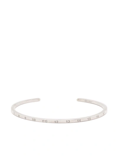 Shop Maison Margiela Numbers-engraved Cuff Bracelet In 银色