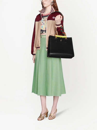 Gucci Beige And Bordeaux Jacket In Jersey With Gg Logo Print In Beige