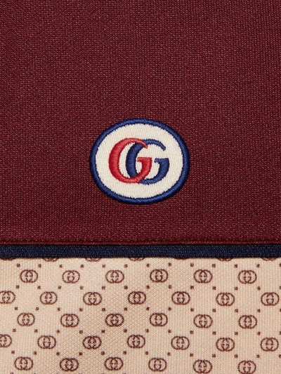 Gucci Beige And Bordeaux Jacket In Jersey With Gg Logo Print In Beige